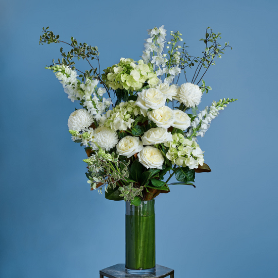 Classic Whites, Creams and Green Bouquet Vase